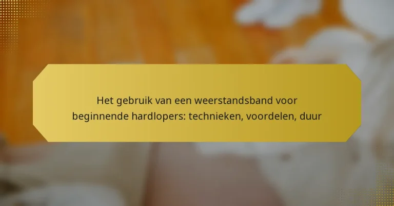 Het gebruik van een weerstandsband voor beginnende hardlopers: technieken, voordelen, duur