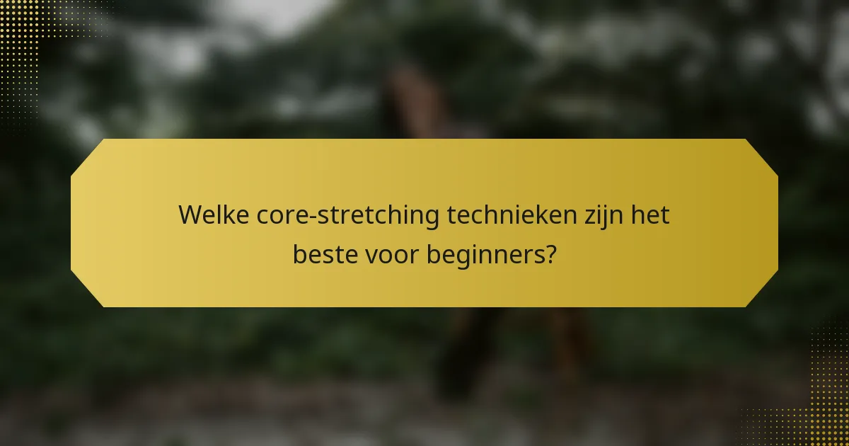 Welke core-stretching technieken zijn het beste voor beginners?